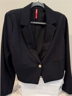SPANX Perfect Ponte Blazer Black Stretch Tailored One-Button Jacket- retail $228